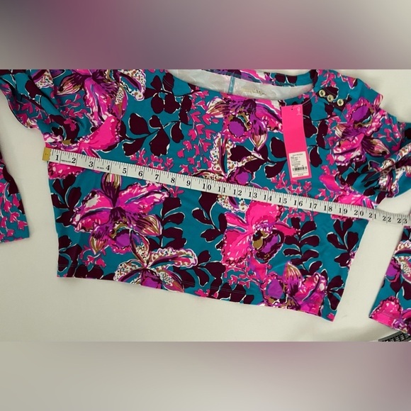 LILLY PULITZER NESSI MAXI SET BLUE RHAPSODY ORCHID YOU NOT LONG SLEEVE XL - Picture 4 of 15